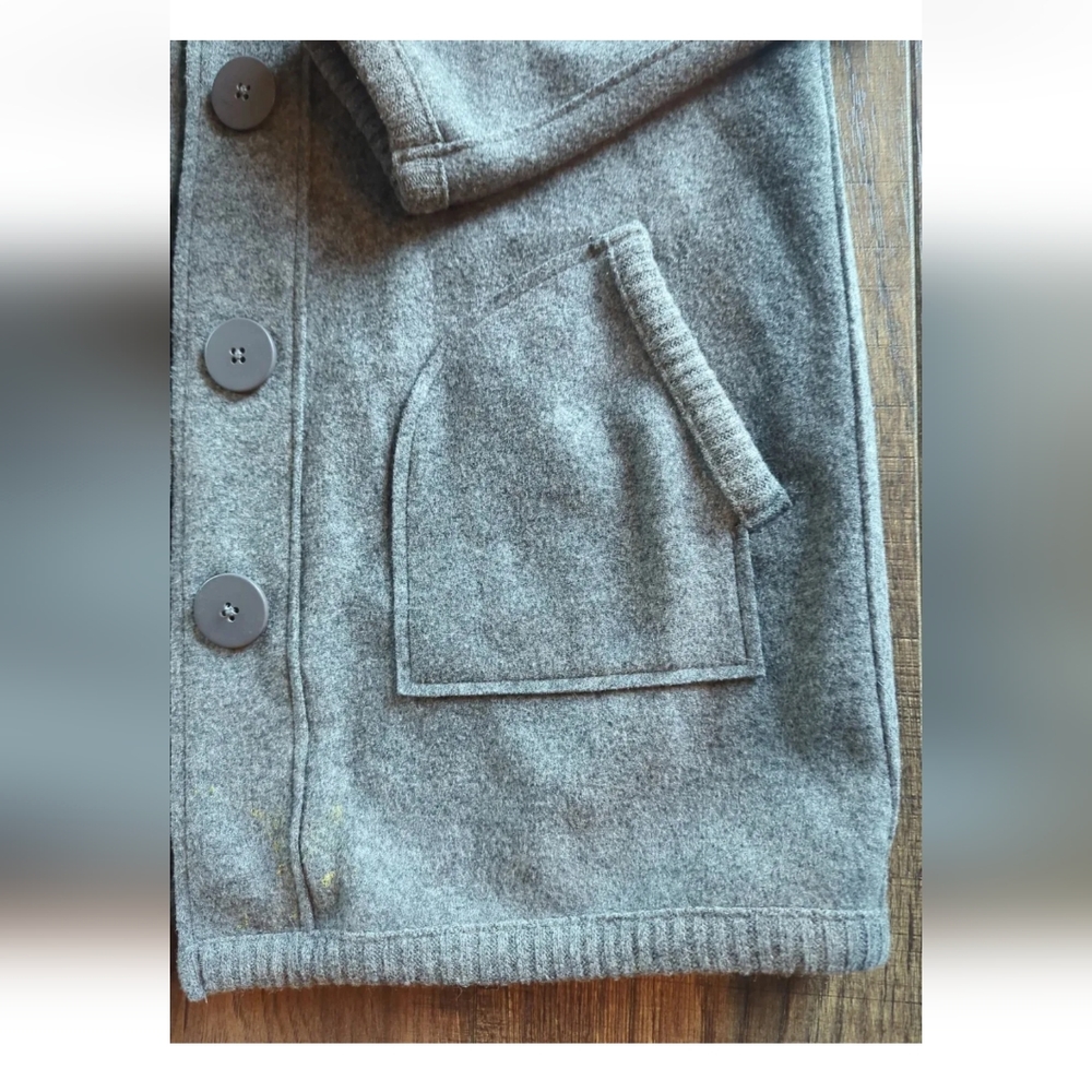 Jones New York Charcoal Gray Coat Size Large Wool & Nylon Blend Large Buttons. - Picture 7 of 12